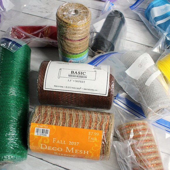 Decorative Mesh Ribbon Deco Rolls Craft Assorted Lot 5.5" - Picture 4 of 9
